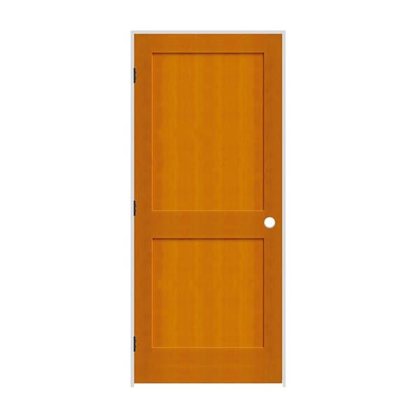 Trimlite 18" x 80" x 1-3/8" Fir 2-Panel Interior Shaker 7-1/4" RH Prehung Door with Matte Black Hinges 1668fir8402RH10B714 - main